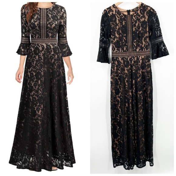 Missmay Lace Maxi Ballgown Formal Dress Black - Picture 1 of 15